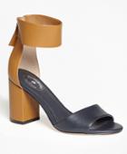 Brooks Brothers Women's Color-block Ankle-strap Stacked-heel Sandals