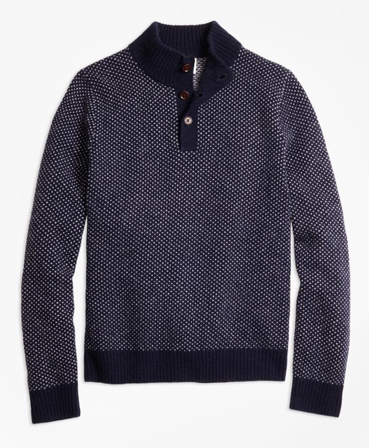 Brooks Brothers Men's Bird's-eye Mockneck Sweater