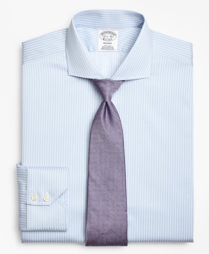 Brooks Brothers Slim Fitted Dress Shirt, Non-iron Framed Stripe