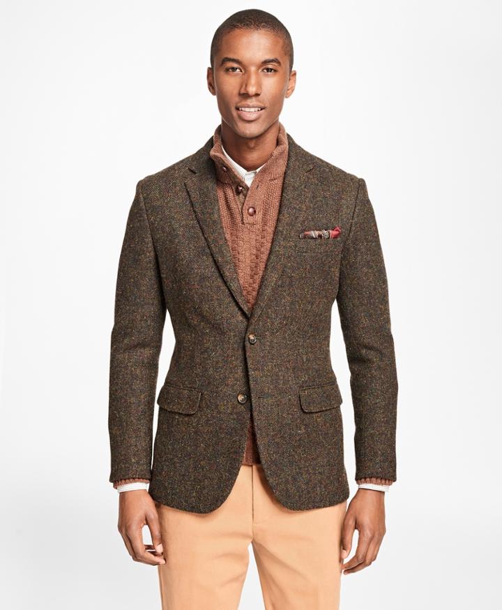 Brooks Brothers Men's Milano Fit Harris Tweed Sport Coat