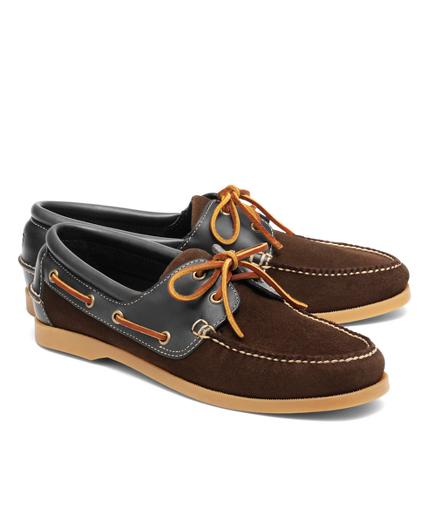 Brooks Brothers Suede And Leather Boat Shoes