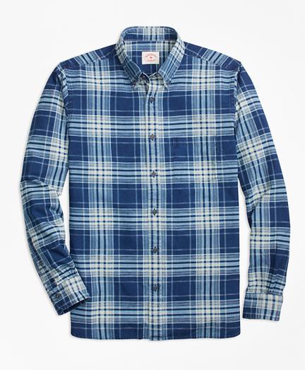 Brooks Brothers Indigo Plaid Sport Shirt