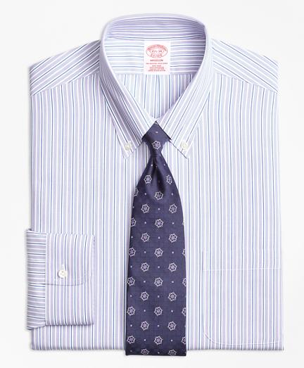 Brooks Brothers Non-iron Madison Fit Double Stripe Dress Shirt