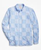 Brooks Brothers Men's Chambray Patchwork Madras Sport Shirt