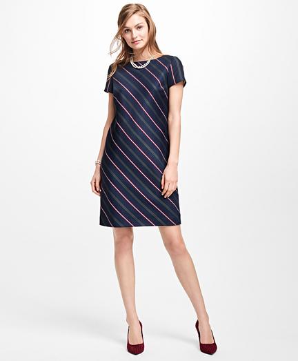 Brooks Brothers Striped Wool Shift Dress