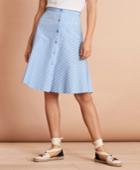 Brooks Brothers Women's Striped Cotton Poplin A-line Skirt