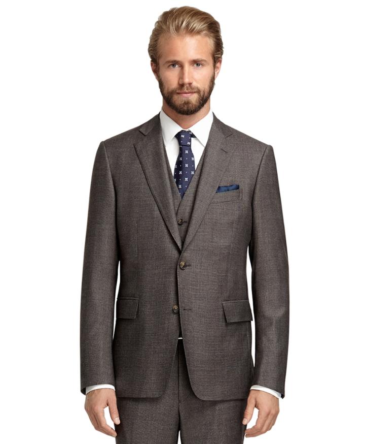 Brooks Brothers Men's Regent Fit Tic Three-piece 1818 Suit