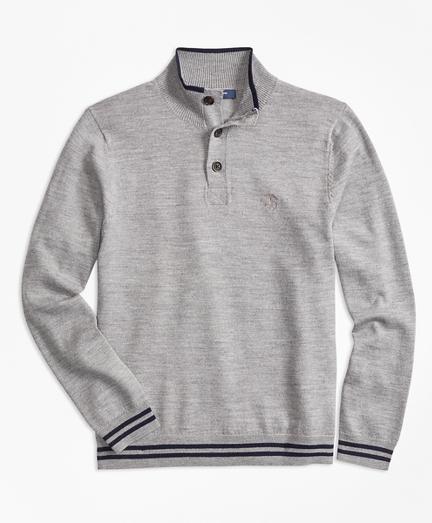Brooks Brothers Merino Wool Tipped Mockneck Sweater