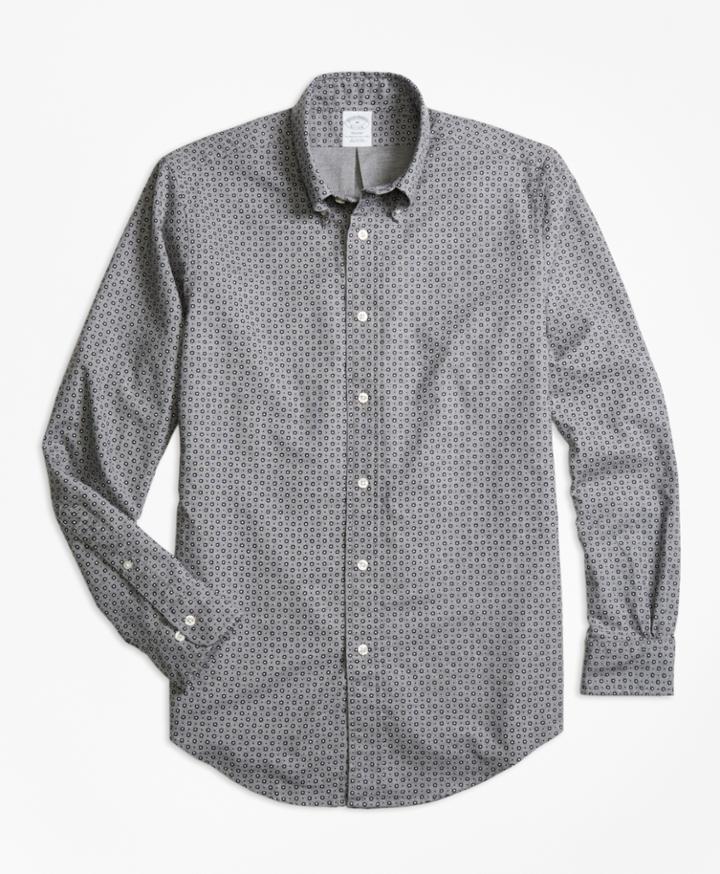 Brooks Brothers Men's Regent Fit Foulard Print Sport Shirt