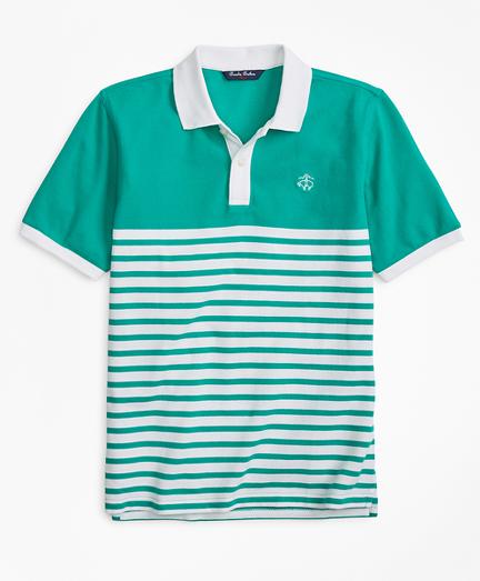 Brooks Brothers Nautical Stripe Pique Polo Shirt