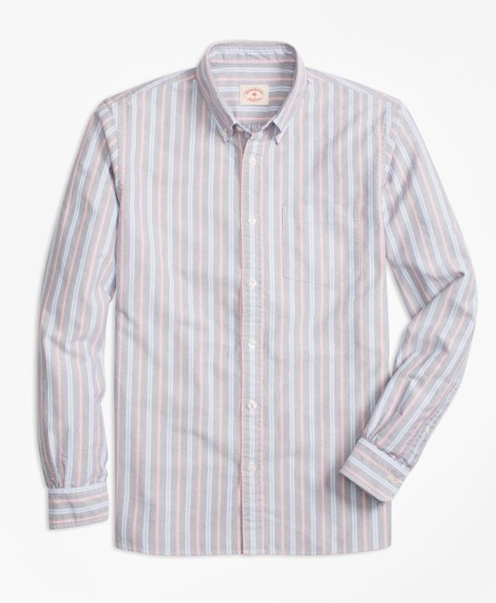 Brooks Brothers Men's Yarn-dyed Stripe Oxford Sport Shirt