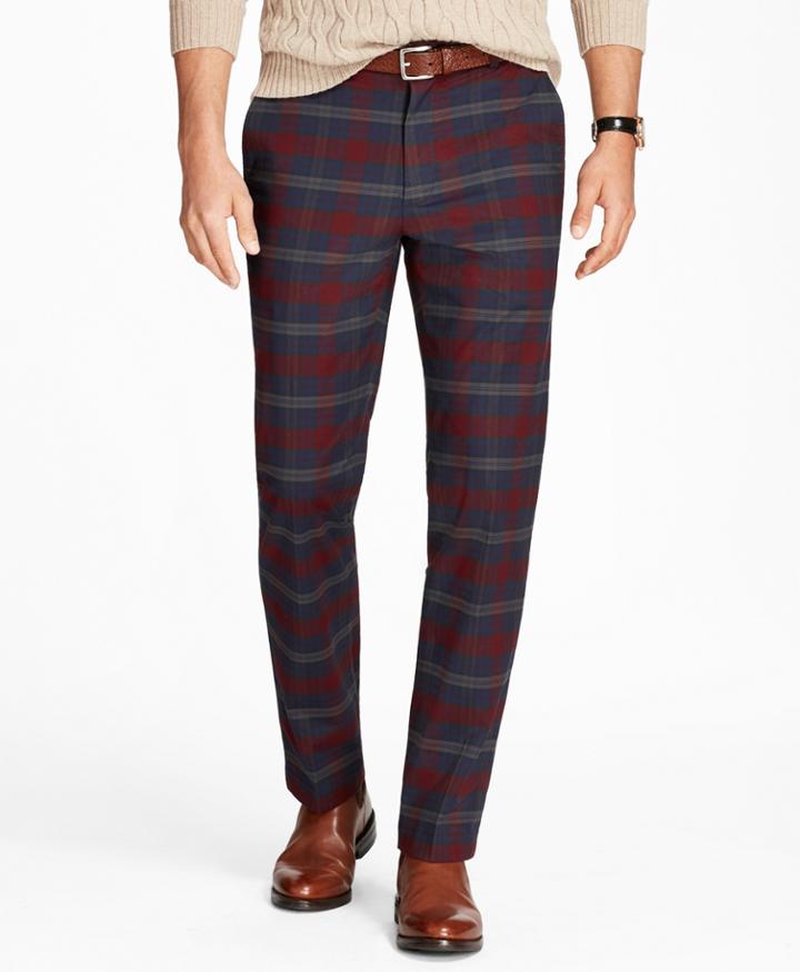 Brooks Brothers Men's Clark Fit Tartan Stretch Pants