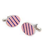Brooks Brothers Men's Sterling And Vitreous Enamel Stripe Cuff Links