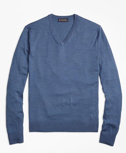Brooks Brothers Lightweight Merino Wool V-neck Sweater