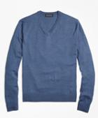 Brooks Brothers Lightweight Merino Wool V-neck Sweater