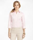 Brooks Brothers Women's Non-iron Fitted Three-quarter-sleeve Dress Shirt
