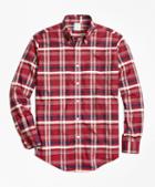 Brooks Brothers Non-iron Milano Fit Red Plaid Sport Shirt