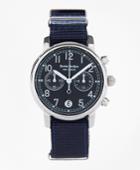 Brooks Brothers Men's Round Navy Face Watch With Nylon Band