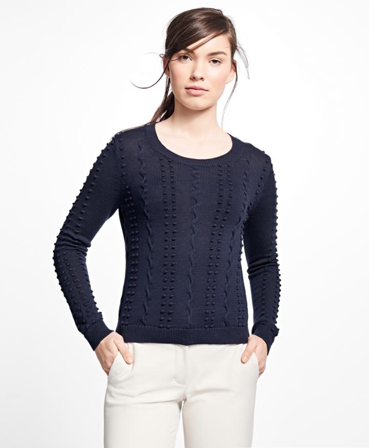Brooks Brothers Women's Supima Cotton Popcorn Sweater
