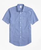 Brooks Brothers Men's Non-iron Regent Fit Short-sleeve Gingham Sport Shirt