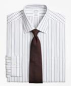 Brooks Brothers Men's Non-iron Slim Fit Hairline Framed Stripe Dress Shirt