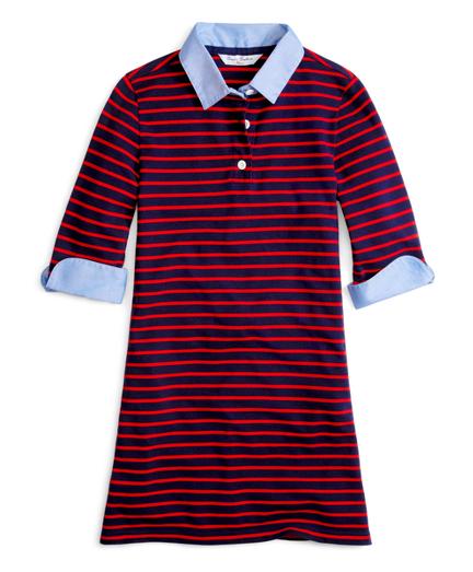 Brooks Brothers Three-quarter Sleeve Stripe Rugby Dress