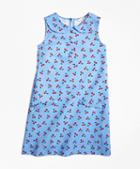 Brooks Brothers Cotton Pique Tossed Cherry Print Dress