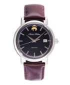 Brooks Brothers Men's Round Watch With Calfskin Band