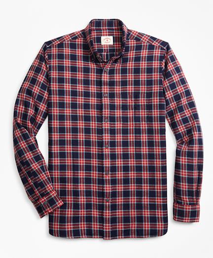 Brooks Brothers Indigo-dyed Plaid Cotton Twill Sport Shirt
