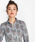 Brooks Brothers Women's Petite Tailored-fit Mimosa Floral-print Cotton Sateen Shirt