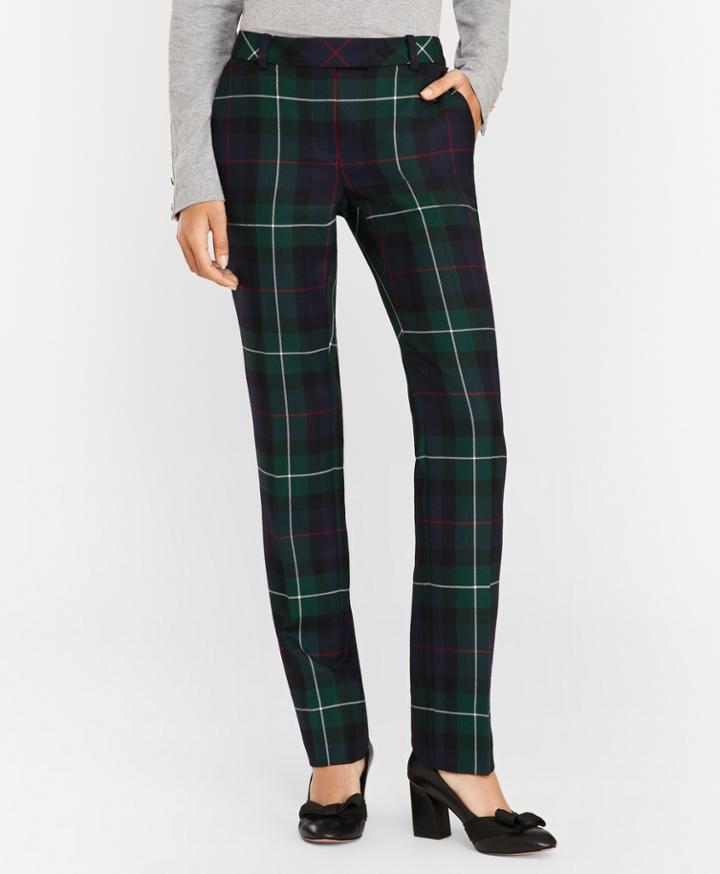 Brooks Brothers Women's Tartan Wool Twill Pants