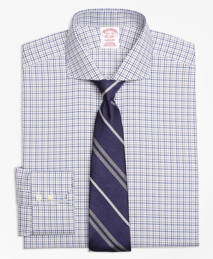 Brooks Brothers Men's Non-iron Regular Fit Two-tone Windowpane Dress Shirt