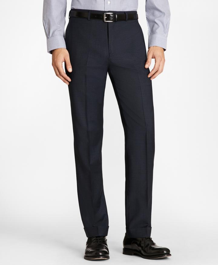 Brooks Brothers Men's Regent Fit Wool And Mohair Check Trousers