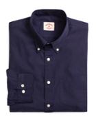 Brooks Brothers Men's Solid Navy End-on-end Sport Shirt