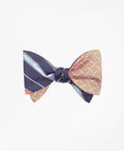 Brooks Brothers Men's Rope Stripe With Link Print Reversible Bow Tie