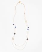 Brooks Brothers Women's Long Two-strand Enamel Charm Necklace