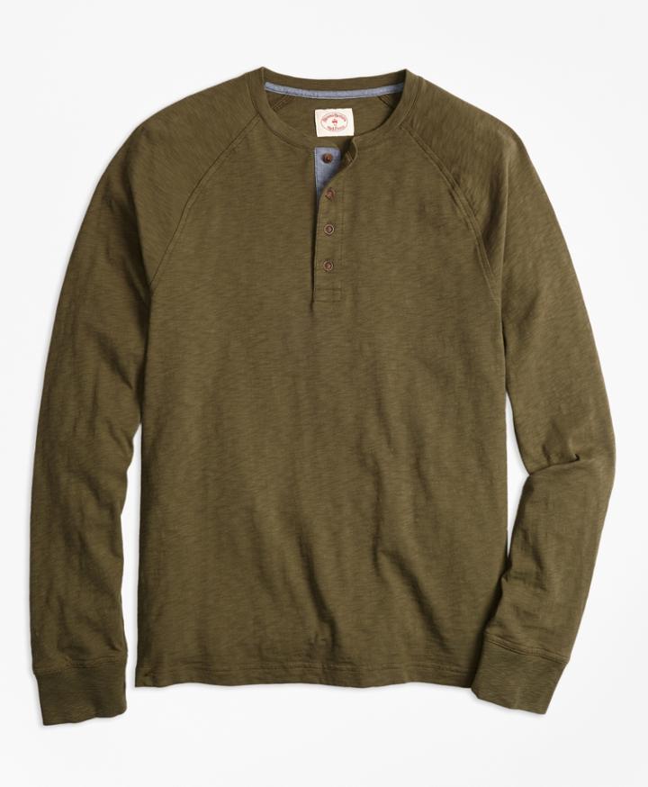 Brooks Brothers Men's Slub Cotton Jersey Henley