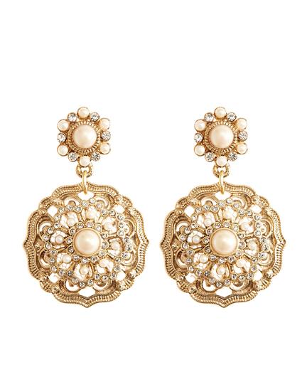 Brooks Brothers Flower Drop Earrings