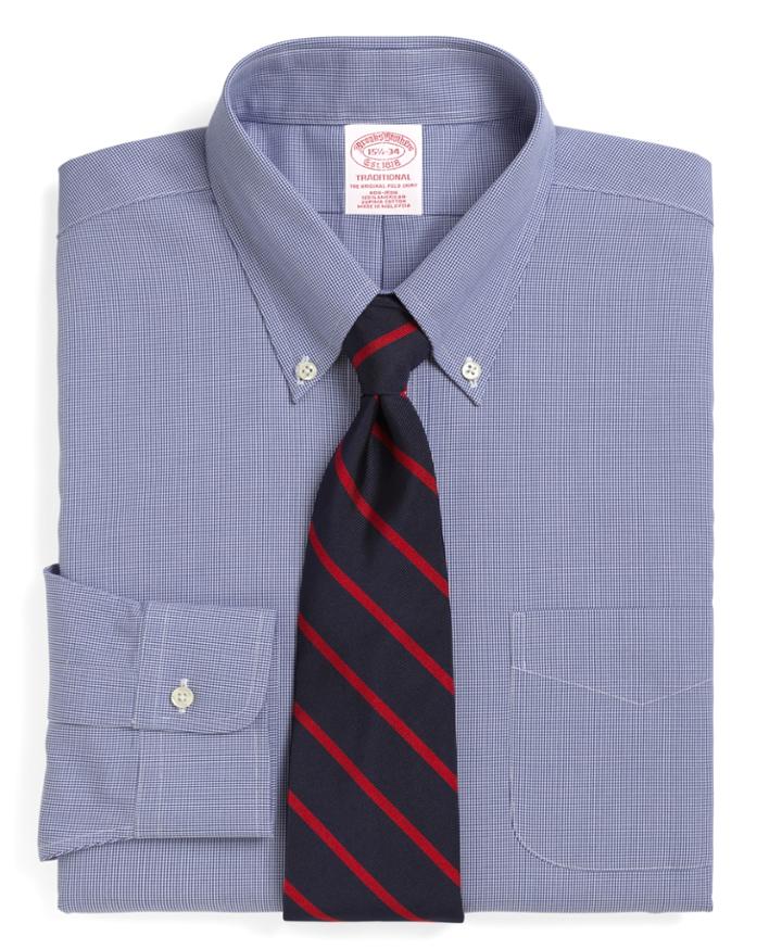 Brooks Brothers Men's Non-iron Relaxed Fit Houndstooth Dress Shirt