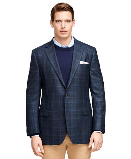 Brooks Brothers Fitzgerald Fit Saxxon Wool Plaid With Windowpane Sport Coat