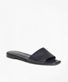 Brooks Brothers Women's Leather Slide Sandals