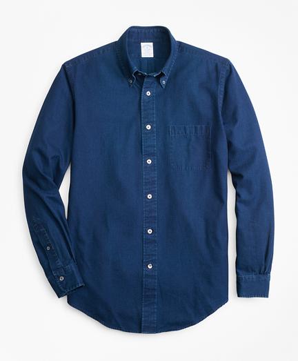Brooks Brothers Regent Fit Diamond Dobby Indigo Sport Shirt