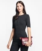Brooks Brothers Fitted Interlocked Cotton Henley Shirt