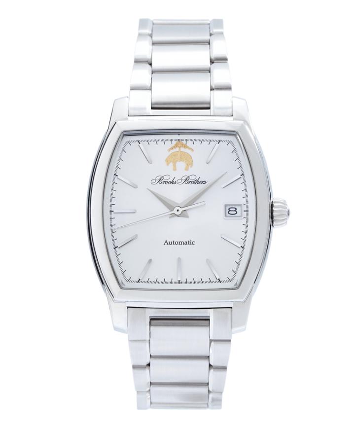 Brooks Brothers Men's Rectangular Watch With Stainless Steel Band