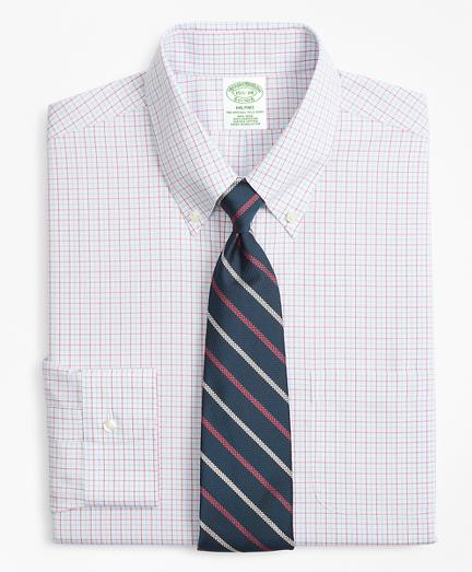 Brooks Brothers Milano Slim-fit Dress Shirt, Non-iron Triple Overcheck