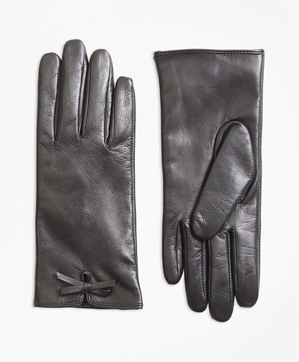 Brooks Brothers Bow-trimmed Leather Gloves
