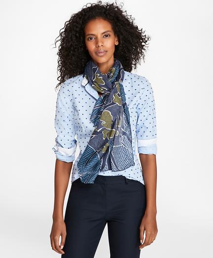 Brooks Brothers Abstract-print Modal-silk Oblong Scarf