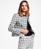 Brooks Brothers Plaid Stretch Cotton Double-breasted Jacket