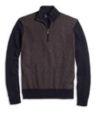 Brooks Brothers Cashmere Glen Plaid Half-zip Sweater