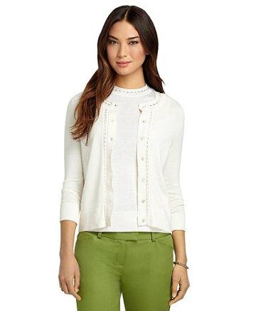 Brooks Brothers Silk And Cotton Chain Cable Cardigan